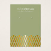 セージオリーブグリーン金ゴールドシェブロンカスタムイヤリングカード (正面)