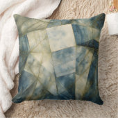 セージオリーブグリーン金ゴールド幾何学抽象芸術ナチュラル クッション (ブランケット)