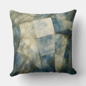 セージオリーブグリーン金ゴールド幾何学抽象芸術ナチュラル クッション (裏面)