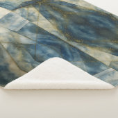 セージオリーブグリーン金ゴールド幾何学抽象芸術ナチュラル シェルパブランケット (3/4)