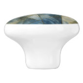 セージオリーブグリーン金ゴールド幾何学抽象芸術ナチュラル セラミックノブ (側面)