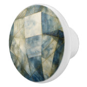 セージオリーブグリーン金ゴールド幾何学抽象芸術ナチュラル セラミックノブ (右)