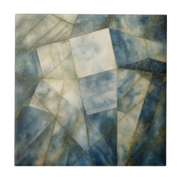 セージオリーブグリーン金ゴールド幾何学抽象芸術ナチュラル タイル