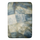 セージオリーブグリーン金ゴールド幾何学抽象芸術ナチュラル バスマット (正面縦)