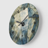 セージオリーブグリーン金ゴールド幾何学抽象芸術ナチュラル ラージ壁時計 (傾斜)