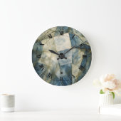 セージオリーブグリーン金ゴールド幾何学抽象芸術ナチュラル ラージ壁時計 (ホーム)