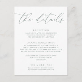 セージオリーブモダングリーン結婚ミニマル エンクロージャーカード