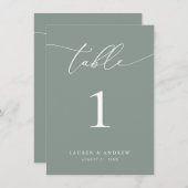 セージオリーブ緑ミニマル結婚リスト |イベントカスタム 招待状 (正面/裏面)