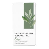 セージオーガニックハーブティーのビジネスラベル ラベル (正面)