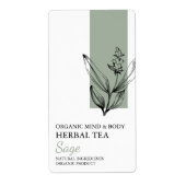 セージオーガニックハーブティーのビジネスラベル ラベル (正面)