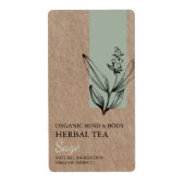 セージオーガニックハーブティークラフトビジネスラベル ラベル (正面)