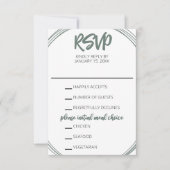セージオーバルウェディングRSVPカード 出欠カード (正面)