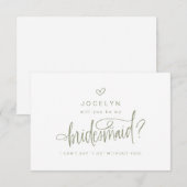 セージカスタムグリーンのカードは私のブライドメイド 出欠カード (正面/裏面)