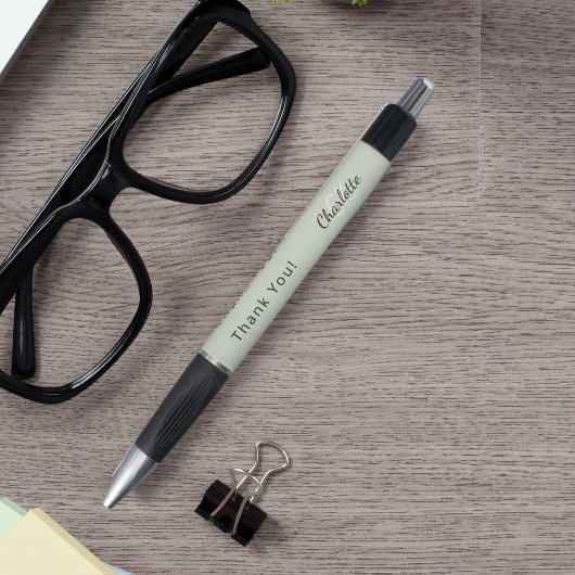 セージカスタムグリーンのモノグラム名ありがとう ボールペン