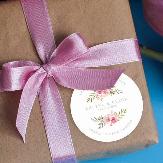 セージカスタムピンクガーランドリース結婚ズサニタイザ ラウンドシール