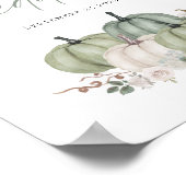 セージカボンプキンクリーム花模様結婚へようこそ ポスター (角)