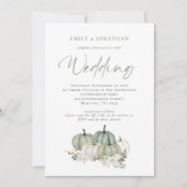 セージカボンプキンスフローラQRコード結婚式招待状 招待状 (正面)