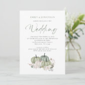 セージカボンプキンスフローラQRコード結婚式招待状 招待状 (スタンド正面)