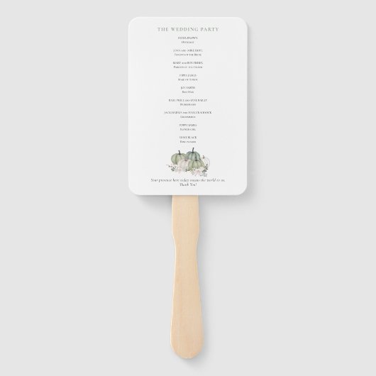 セージカボンプキンス花模様結婚式 プログラム ハンドファン (裏面)