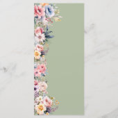 セージカラフルグリーン結婚ワイルドフラワーのメニュー メニュー (裏面)