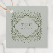 セージガーデンギフトラベルウェディングパーティビーズラベル フェイバータグ (正面)