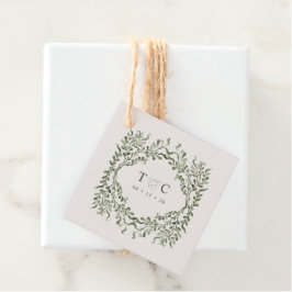 セージガーデンギフトラベルウェディングパーティビーズラベル フェイバータグ