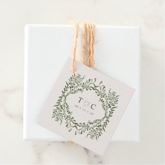 セージガーデンギフトラベルウェディングパーティビーズラベル フェイバータグ (インサイチュ)