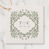 セージガーデンギフトラベルウェディングパーティビーズラベル フェイバータグ (正面)