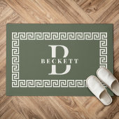 セージギリシモダンエレガントャ鍵フレームモノグラム ドアマット