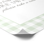 セージギンガムベビーシャワーベビーは甘いサイン ポスター (角)