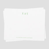 セージクラシックエレガントイニシャルパーソナライズされた ノートカード