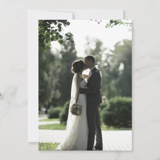 セージクラシックグフランスのリーフローラ結婚の写真 サンキューカード (裏面)