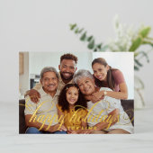 セージクリスマスパターン シンプルスクリプト 箔シーズンカード (立ち正面)