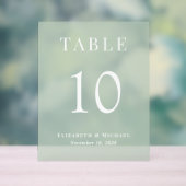 セージグエレガントリーンウェディングレセプションテーブル番号 アクリルサイン (ニュートラル)
