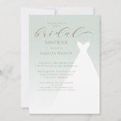 セージグエレガントリーンシンプルブライダルシャワー 招待状 (正面)