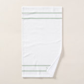 セージグエレガントリーンストライプオンホワイト バスタオルセット (ハンドタオル)