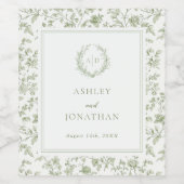 セージグエレガントリーンチノイスリー結婚ズ ワインラベル (シングルラベル)