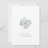 セージグエレガントリーンフランスのバラ庭園の結婚式 招待状 (裏面)