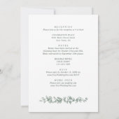 セージグエレガントリーンフランスのバラ庭園の結婚式 招待状 (裏面)