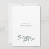 セージグエレガントリーンフランスのバラ庭園の結婚式 招待状 (裏面)