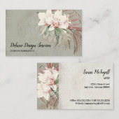 セージグエレガントリーンフローラオーキッド葉緑 名刺 (正面/裏面)