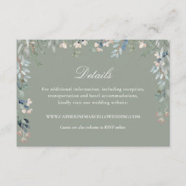 セージグエレガントリーンフローラキャサッ結婚ドの詳細 エンクロージャーカード