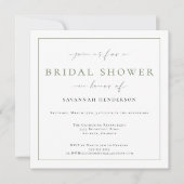 セージグエレガントリーンブライダルシャワークラシック 招待状 (正面)