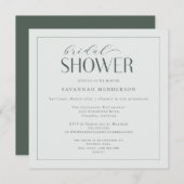 セージグエレガントリーンブライダルシャワークラシック 招待状 (正面/裏面)