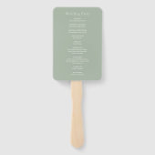 セージグスタイリッシュリーンモダン結婚式 プログラム ハンドファン (裏面)