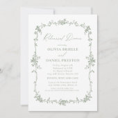 セージグビクトリアンリーンリハーサルディナー結婚ズ 招待状 (正面)