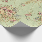 セージグフランスのリーンビクトリアンスタイルフローラの分離 ラッピングペーパー (角)