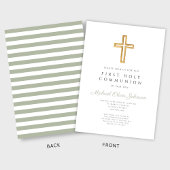 セージグモダンリーンストライプコミュニオンをクロス 招待状