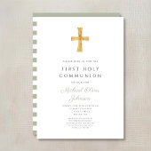 セージグモダンリーンストライプコミュニオンをクロス 招待状