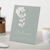 セージグモダンリーンホワイト結婚ランのテーブルの標識 台座サイン (インサイチュ)